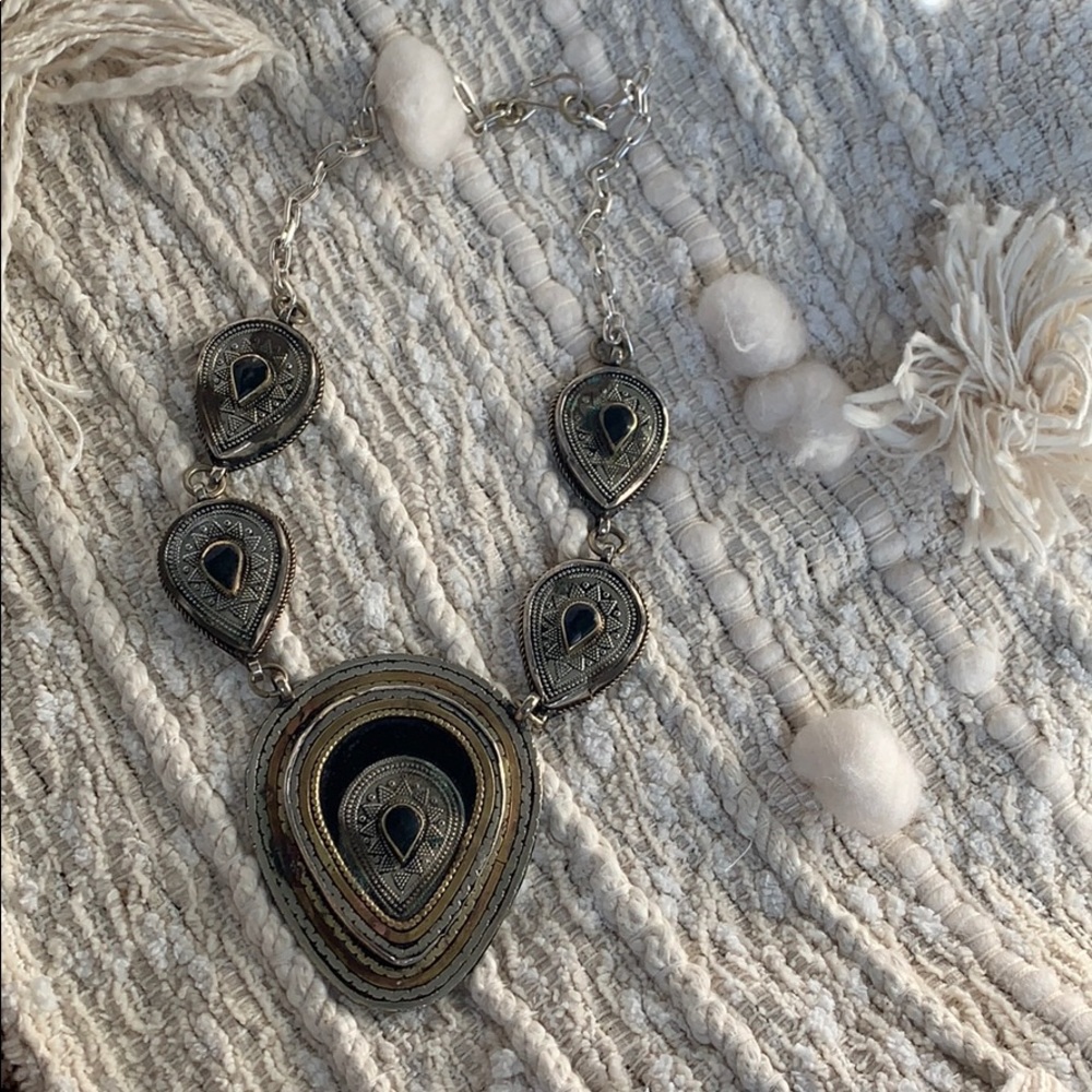 LF chunky black onyx necklace